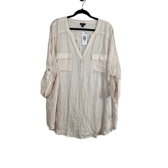 Torrid Neutral Top 4X Blush Harper Coquette Feminine Boho Western Workwear Chic - Picture 1 of 12